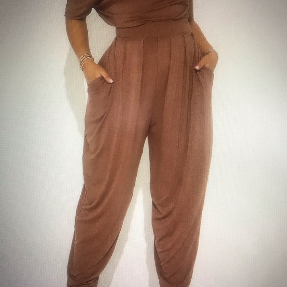 Fashion Nova Brown Relaxed Harem Jumpsuit